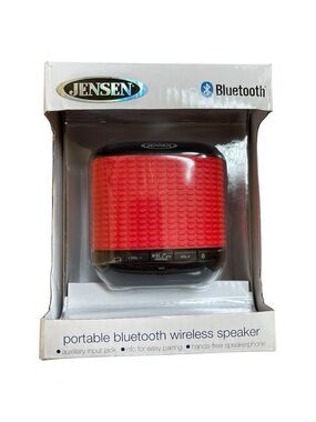 Jensen Portable Bluetooth Wireless Speaker. Brand New. Red
